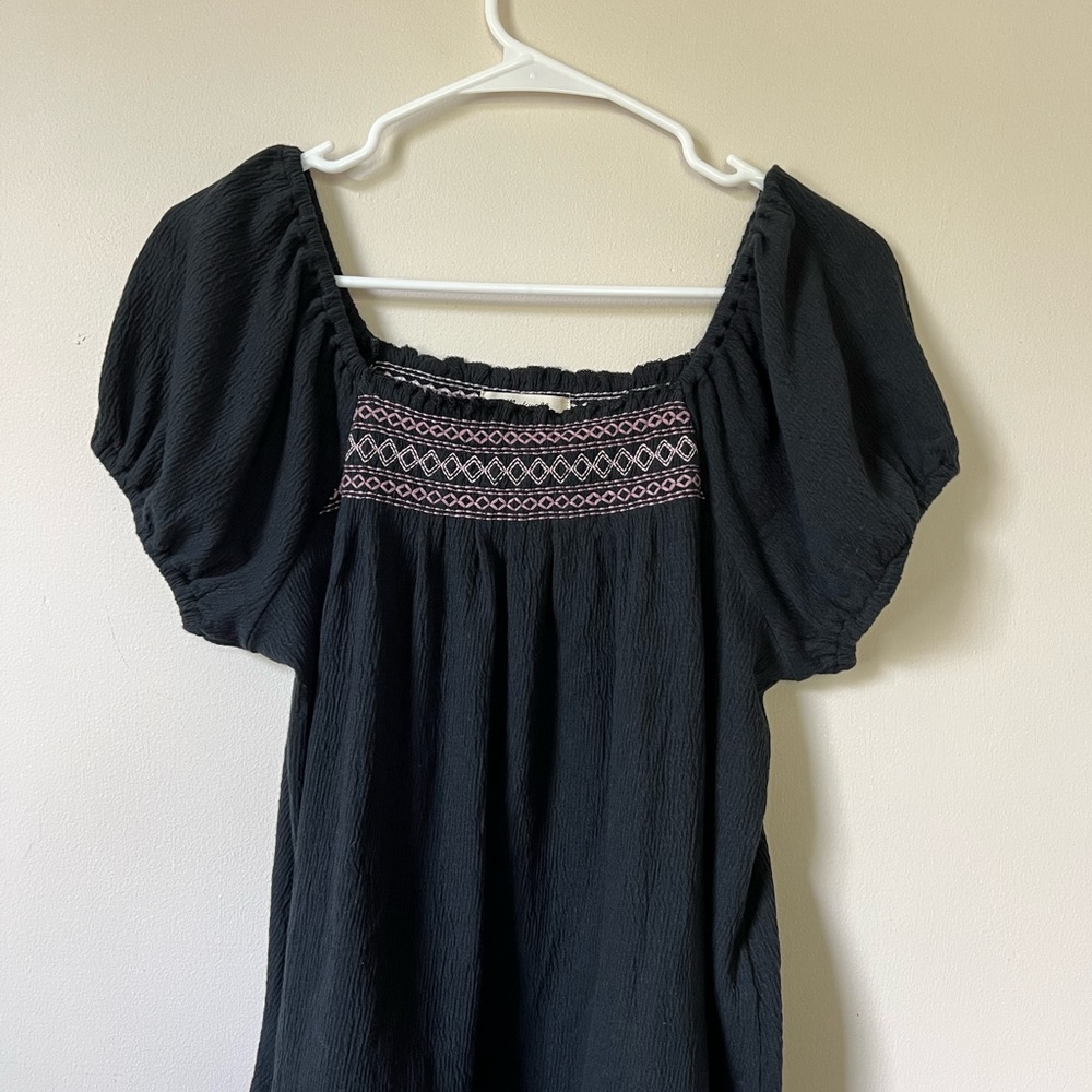 Madewell embroidered peasant top